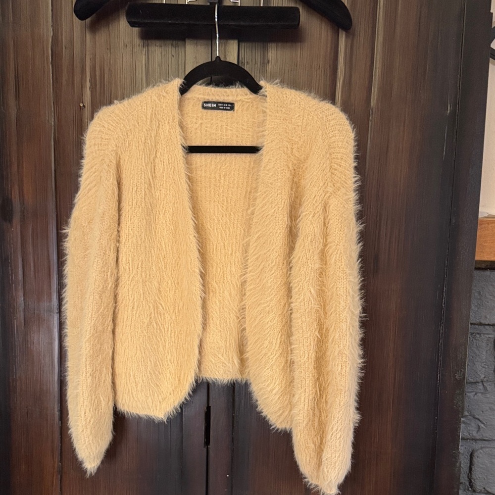 Fuzzy Tan Cardigan
